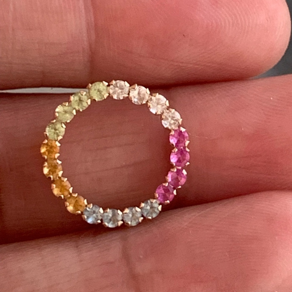10k Gold Multicolor Eternity Pendant